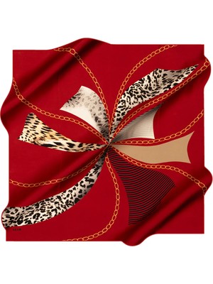Aker Kırmızı 90X90 Ipek Krep Saten Eşarp