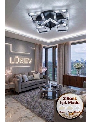 UltraMint Modern 5" Kare Siyah LED Avize, Salon, Mutfak, Çocuk ve Yatak Odası Için