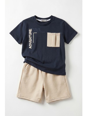 Joy Kids Erkek Çocuk Cepli Basic Takım (4-13YAŞ) (Antrasit-Bej)