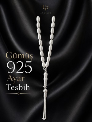 Up Atelier 925 Ayar Gümüş Tesbih Arpa Çizgili Model