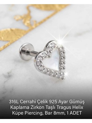 Begonia Accessories 316L Cerrahi Çelik Paslanmaz Kararmaz Alerji Yapmaz Zirkon Taşlı Figürlü Unisex Tragus Helix Küpe Piercing G106-13