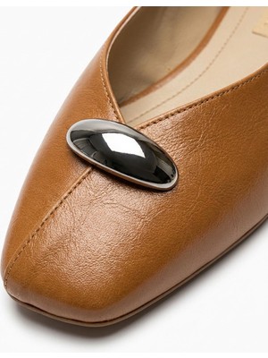 Sister In Love Shoes Olive Gümüş Toka Detaylı Yumuşak Suni Deri Babet