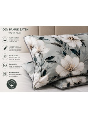 Capital Home 100% Pamuk Saten 2'li Yastık Kılıfı