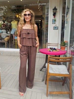 Flow Ayarlanabilir Askılı Bluz Pantolon Alt Üst Takım