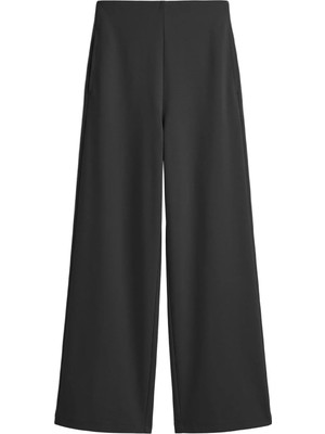 Cottonhill Premium - Sway Collection | Siyah Basic Yüksel Bel Modal Bol Paça Kadın Pantolon