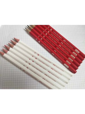 Faber-Castell Jumbo Başlangıç Okul Kalemi 12 Adet Ahşap Kırmızı ve Beyaz Renkli Kalemler