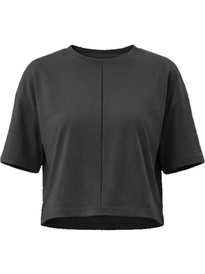 Cottonhill Premium - Sway Collection | Siyah Modal Bisiklet Yaka Nervür Dikiş Detaylı Tişört
