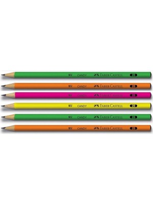 Faber-Castell 2b 12'li Candy Kurşun Kalem 2B Çok Renkli Ahşap Malzeme ile 3+ Yaş İçin Uygun