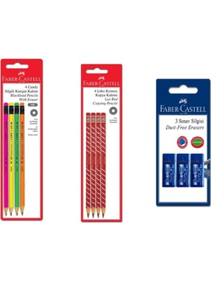 Faber-Castell 10 Parça Kurşun Kalem Seti 4 Adet Renkli Ahşap Kalem 3+ Yaş İçin