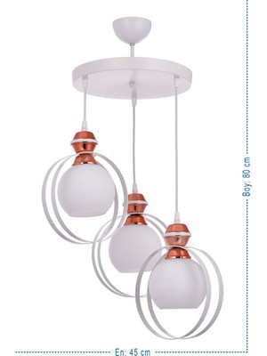 UltraMint Modern 3’lü Opal Camlı Sarkıt Avize, Şık ve Aydınlatıcı Tasarım