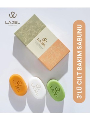 Lajel 3’lü Cilt Bakım Sabunu | Kolajen Kojik Asitli C Vitaminli Zeytinyağlı Doğal Sabun Seti