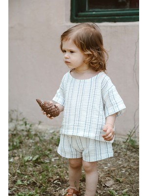 Oh la la Koala For Little Ones Indigo Çizgili T-Shirt Şort Takım