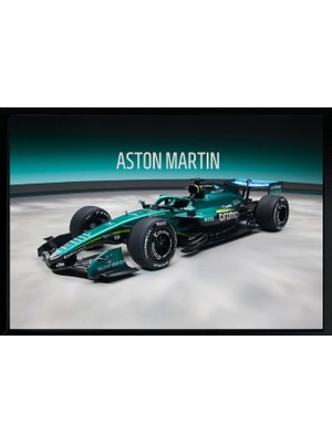 Aston Martin Poster 48X33 cm Çerçeveli | Valkyrie Amr Pro Yarış Arabası Tablosu | Spor Araba Duvar Dekoru