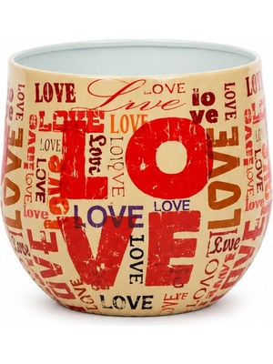 Decor Impex Love Metal Saksı Xs