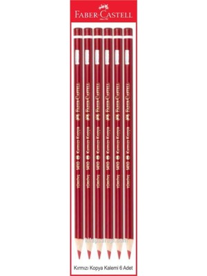 Faber-Castell Kopya Kalemi 6 Adet Kırmızı Kurşun Kalem HB Uçlu Ahşap Malzeme ile Sanatsal Kullanım İçin