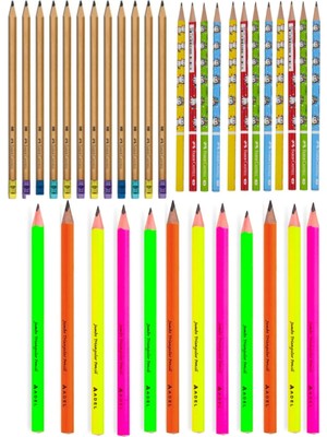 Faber-Castell Unicorn Kalem + Natural Silgili Kalem + Jumbo Kalem 12'şer Adet Okul Kırtasiye 2022 Yeni Tasarım