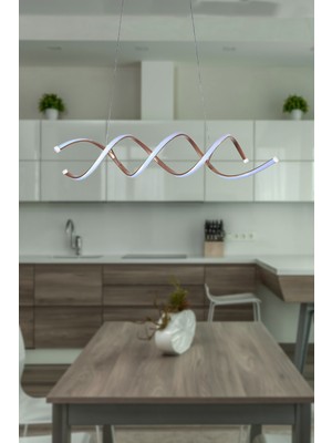 UltraMint Modern Beyaz Ledli Kahve Renkli 2'li Cafe ve Mutfak Avizesi