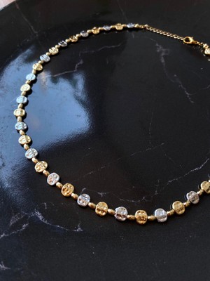 Store By Dilara Luna Iki Renkli Minimal Kadın Kolye – Gold Silver Metal Detaylı Modern Tasarım