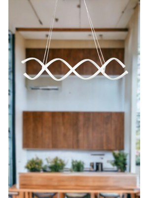 UltraMint Modern Beyaz Ledli 2'li Cafe ve Mutfak Asma Avizesi