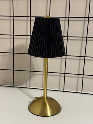 Morponi Luna Plise Gold Abajur Şarj Edilebilir Siyah