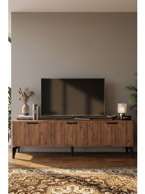 Reyo Falez Royal Tv Sehpası 160 cm Tv Ünitesi Kapaklı Modern Şık Minimal Salon Konsolu 5090 Atlantik