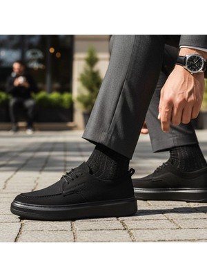 Garajmen Siyah Comfort Hafif Ortopedik Klasik-Spor Erkek Ayakkabı