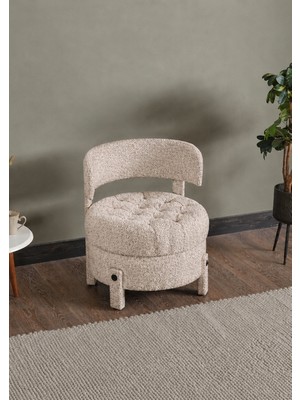 Meşe Home King Kapitoneli Silinebilir Kumaş Konforlu Modern Tasarım Renk Seçenekli Sırtlı/sırtsız Puf / Tekli Sandalye