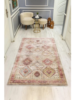 NEWORA Eskitme Desen Dijital Baskı Kaymaz Taban Halı H1138