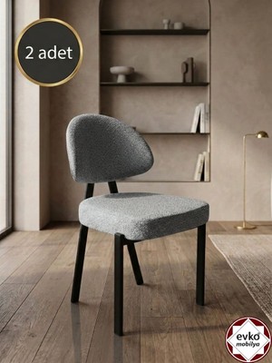 Evko Mobilya Damla Sandalye, Mutfak Salon Sandalyesi, 2 Adet Sandalye, Metal Sandalye, Yemek Sandalyesi, Otel Cafe Restoran Sandalyesi