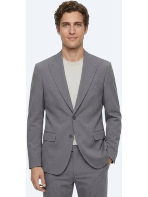 Kip Gri Düz Modern Fit Takım Elbise