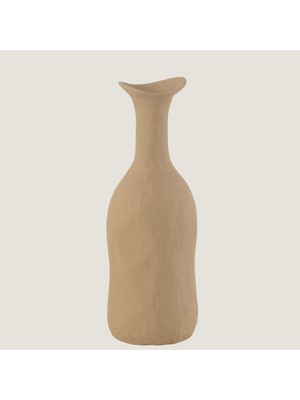 Chakra Agra Alümi̇nyum Bej Vazo Küçük (11,5X10,5X31,5CM) Natural