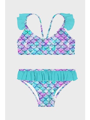 Slipstop Miranda Junior Kolay Kuruyan Uv Korumalı Fırfırlı Bikini Kız Çocuk Bikini SB2611000104