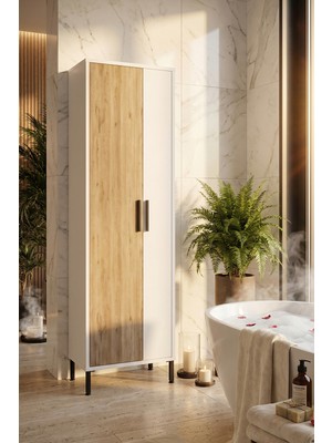 Yurudesign Daisy Çok Amaçlı Dolap Vileda Banyo Dolabı Sepet-Beyaz Dy1-Wk