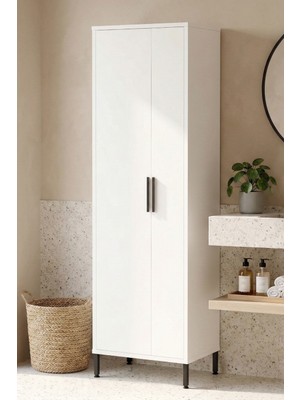 Yurudesign Daisy Çok Amaçlı Dolap Vileda Banyo Dolabı Beyaz Dy1-W