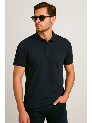 Uomo Park Yaka ve Manşet Detaylı Pamuklu Polo Yaka Regular Fit T Shirt 2988-1