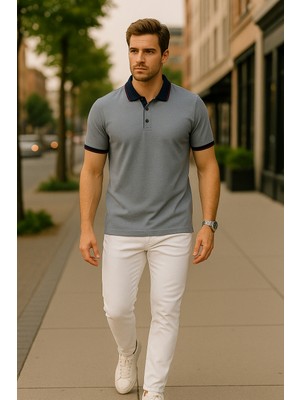 Uomo Park Yaka ve Manşet Detaylı Pamuklu Polo Yaka Regular Fit T Shirt 2988-1