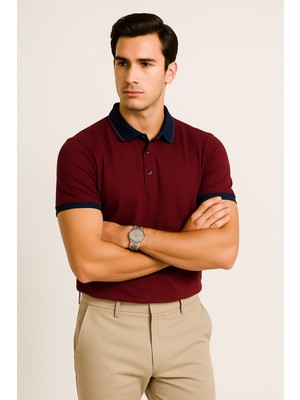 Uomo Park Yaka ve Manşet Detaylı Pamuklu Polo Yaka Regular Fit T Shirt 2988-1
