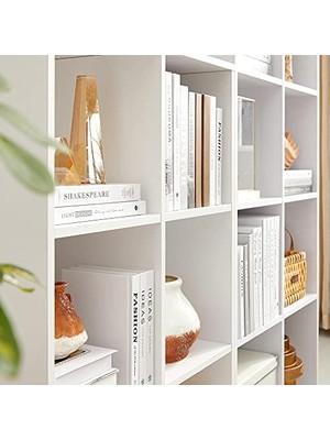 Defne Store 6 Bölmeli Kitaplık, Ahşap Raf, Küp Raf, Depolama Rafı, 65,5 x 97,5 x 30 Cm, Beyaz, LBC203D