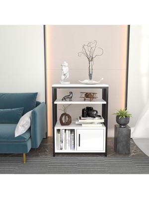 Decorotika Letos Kitaplık Beyaz Siyah