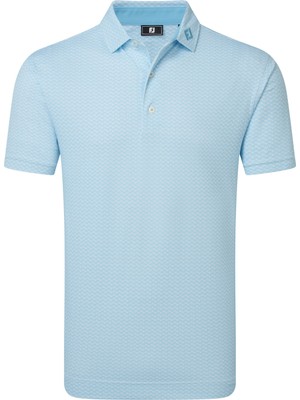 Footjoy Scallop Geo Pique Erkek T-Shirt Mavi 39239