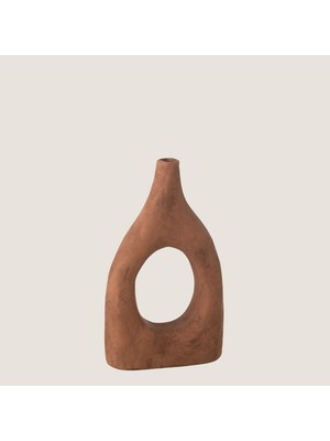 Chakra Ubi̇ Serami̇k Vazo Ki̇remi̇t Kahve Büyük (27,5X11X46CM) Natural