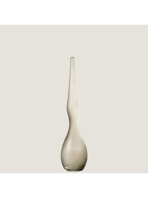 Chakra Yara Kıvrımlı Cam Vazo Seti̇  Gri̇ 39 cm Natural