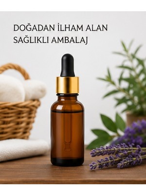 Kozpak Tekli Amber Cam Şişe Siyah Gold Damlalıklı