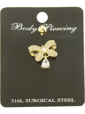 Bijuteri Net Fiyong Zirkon Taşlı Piercing 1 Adet