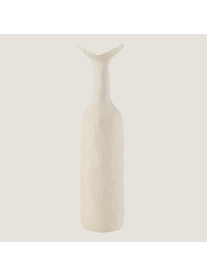 Chakra Agra Alümi̇nyum Beyaz Vazo Büyük (13X12,5X50,5CM) Natural