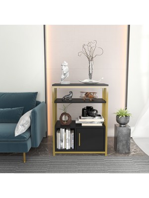 Decorotika Letos Kitaplık Antrasit Gold