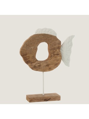 Chakra Mango Ahşap Yuvarlak Balik Stand Beyaz/natural (36X9X48CM) Natural