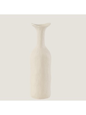 Chakra Agra Alümi̇nyum Beyaz Vazo Küçük (11,5X11,5X39CM) Natural