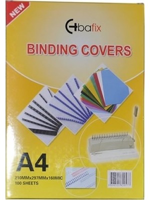 Bafix A-4 Şeffaf Pvc Cilt Kapağı 160 Micron 100 Adet 210 x 297 mm Renk Seçenekleriyle