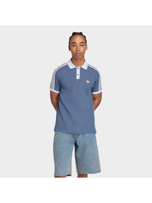 Adidas Waffle Erkek Mavi Polo Tişört (KX1230)